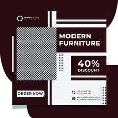 Modern furniture social media post or instagram post template