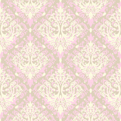 Damask ornament , seamless pattern for textiles, wallpapers and other. Vector image.