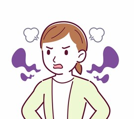 Young woman in a cardigan_smell