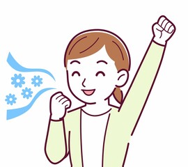 Young woman in a cardigan_smell