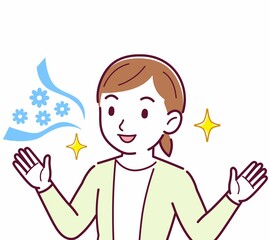 Young woman in a cardigan_smell