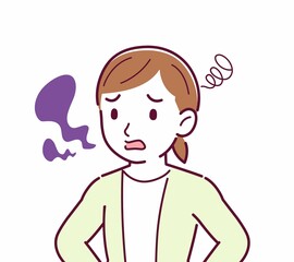 Young woman in a cardigan_smell