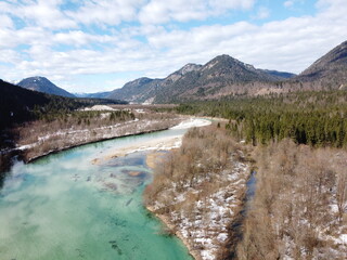 Isar , Walchensee und Sylvensteinsee Luftbilder