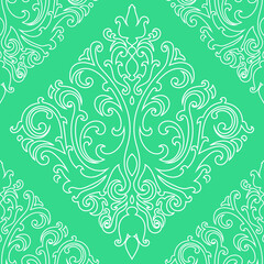 Damask ornament , seamless pattern for textiles, wallpapers and other. Vector image.