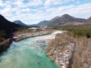 Isar , Walchensee und Sylvensteinsee Luftbilder