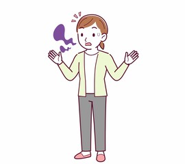 Young woman in a cardigan_smell