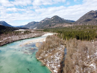 Isar , Walchensee und Sylvensteinsee Luftbilder