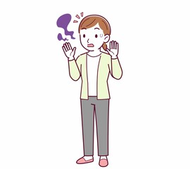 Young woman in a cardigan_smell