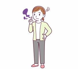 Young woman in a cardigan_smell