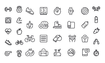  Sport and Fitness Icons Set