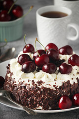A traditional German chocolate and cherry cake Schwarzwald