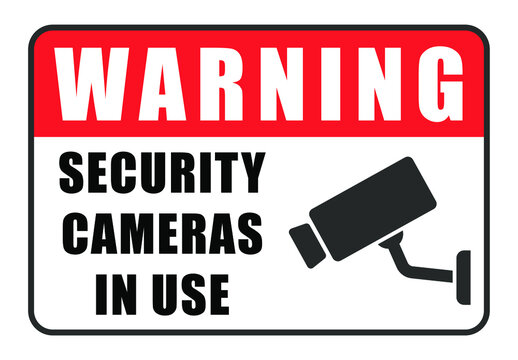 Warning Security camera in use symbol icon. Fixed CCTV camera logo sign shape. Vector illustration image. Isolated on white background.	
