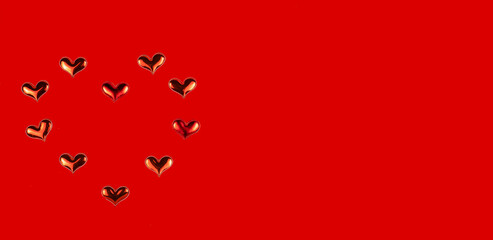 Big red heart on color background. Happy Valentine's Day