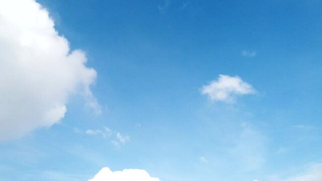 Time lapse of cleared blue sky with white cloud  is a beautiful nature outdoor landscape background in the morning scene like a heaven.