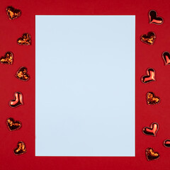 Empty paper sheet with space for text. Valentines Day Background
