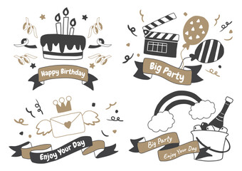 Party label Vector Logo for banner