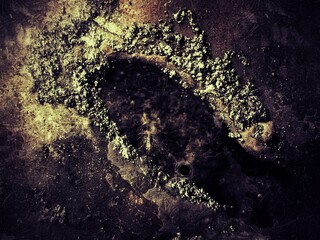 The abstract art design background of Welded steel,grunge surface ,dramatic tone