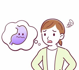 Young woman in a cardigan_stomach