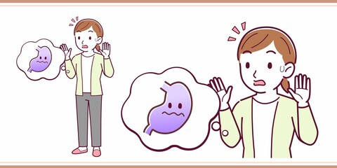 Young woman in a cardigan_stomach