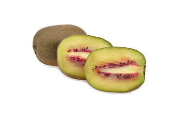 Red kiwi isolated on white background