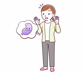 Young woman in a cardigan_stomach