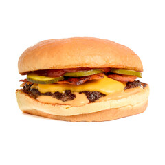 Cheese hamburger isolated on white background