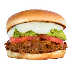 Cheese hamburger sadwich isolated on white background