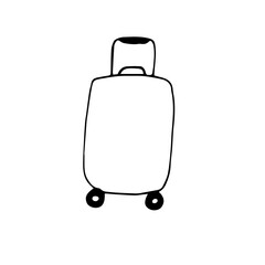 Travel suitcase, vector illustration, hand drawing sketch