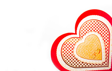 Valentine's day love minimal style concept. greeting card with place for text, congratulations. copy space with white background top view.