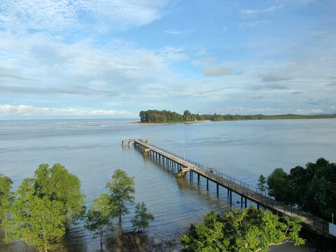 The Sematan Beach and Coastline of the most southern part of Sarawak and Borneo Island