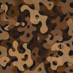 Camouflage seamless pattern background. Classic clothing masking camo print