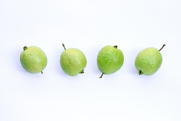 Fresh guava on white background.