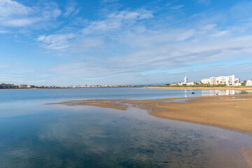 beach and lagoon at Isla Cristina in Andalusia