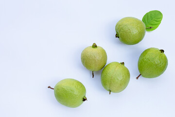 Fresh guava on white background.