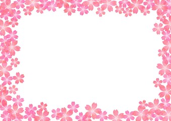 Obraz na płótnie Canvas 画面が桜の花で囲まれたフレーム素材 no.01 