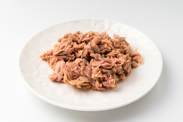 Lean tuna on white background