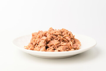 Lean tuna on white background