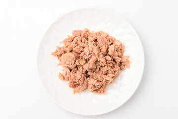 Lean tuna on white background