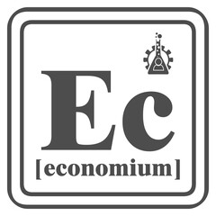 Business concept. Fictional economium chemical element. Business chemistry