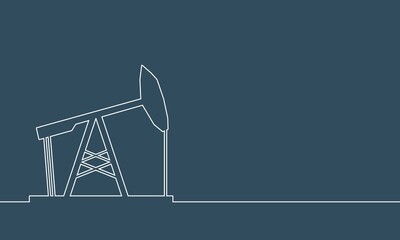 Oil derrick outline 3D icon. Energy and power thin line style silhouette