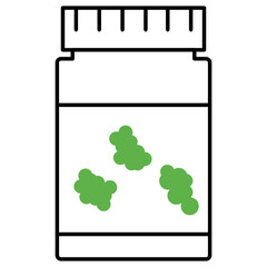 A Bud Jar of marijuana, cannabis flowers - indica or sative vector color icon design,  Marijuana and psychoactive drug Symbol on white background, Hashish and Hemp Sign,