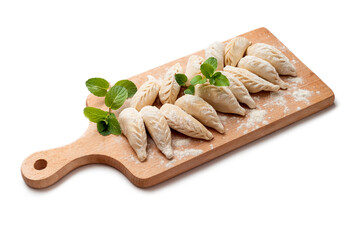 Culurgiones, tradizionali ravioli sardi freschi ripieni di patate, pecorino e menta, Cibo Italiano