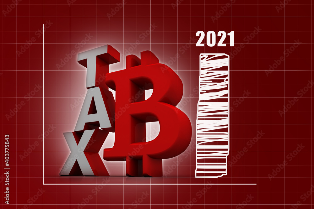 Poster 3d rendering bitcoin sign currency with tax