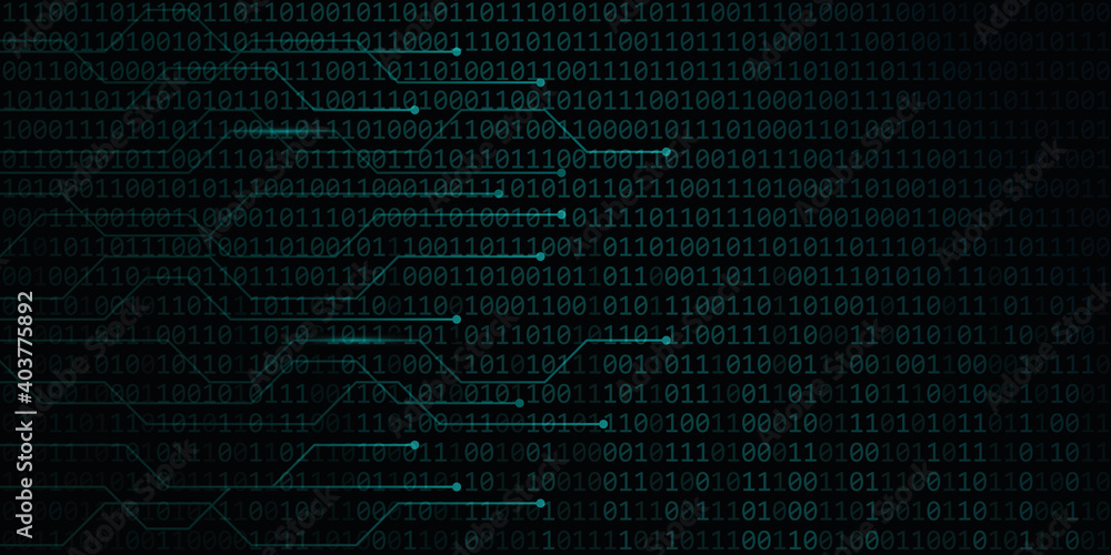 Aufkleber digital network power with binary code background vector illustration EPS10