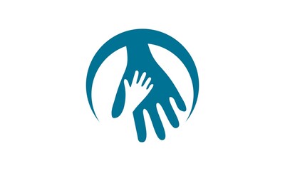 team work logo hand