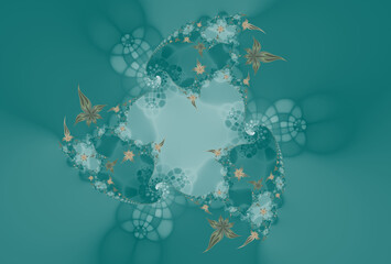 Fantastic blue fractal illustration. Digital art.