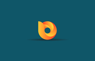 gradient color 3d alphabet small letter b logo design © Vikas