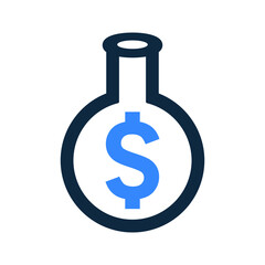 Alchemy, chemical glass retort icon. Editable vector isolated on a white background.