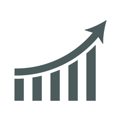 Analytics, bar chart icon. Gray color vector