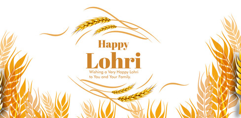 vector illustration of Happy Lohri holiday festival of Punjab India with beautiful background - 403780080